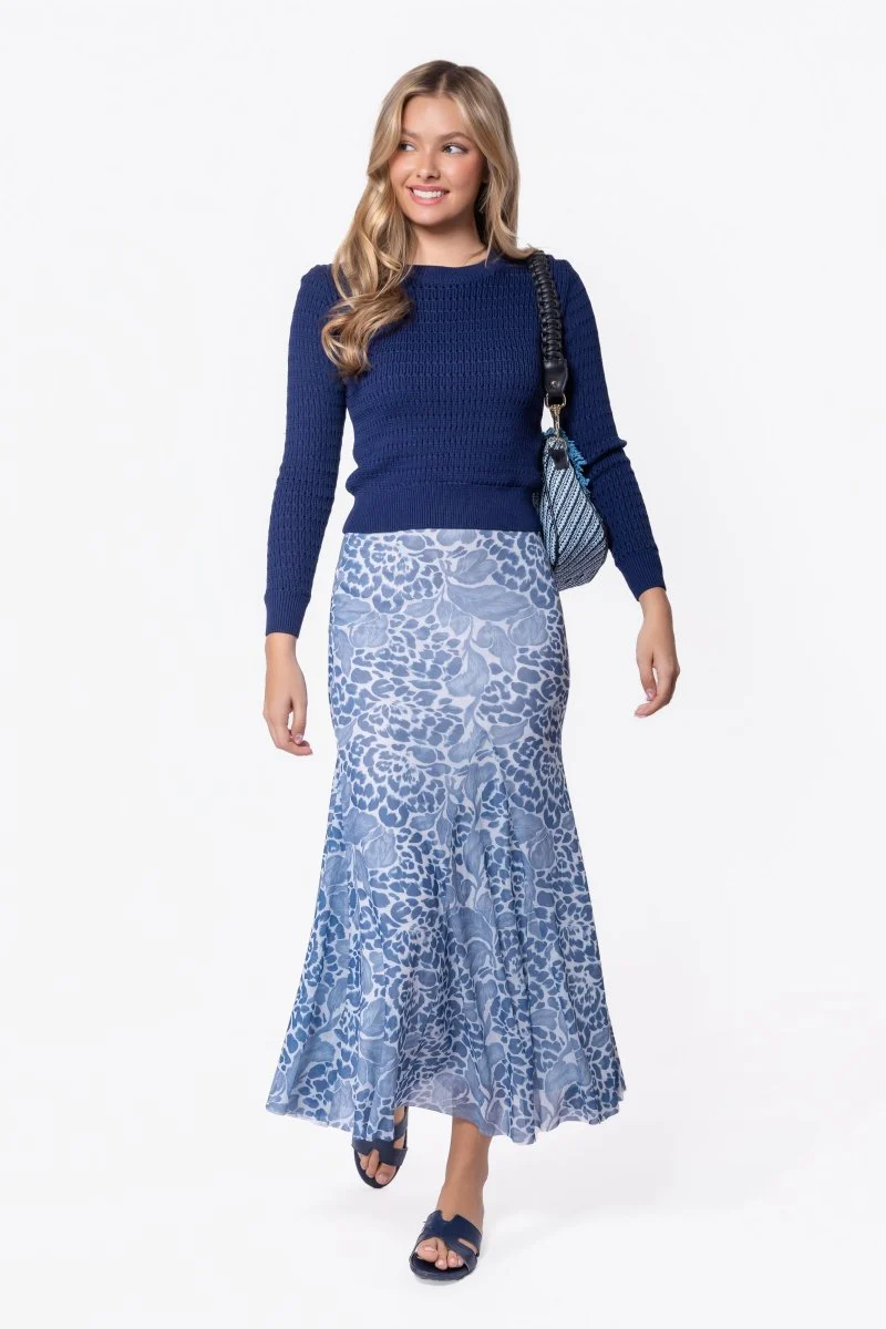 Natalia Skirt (White Blue) - Image 6