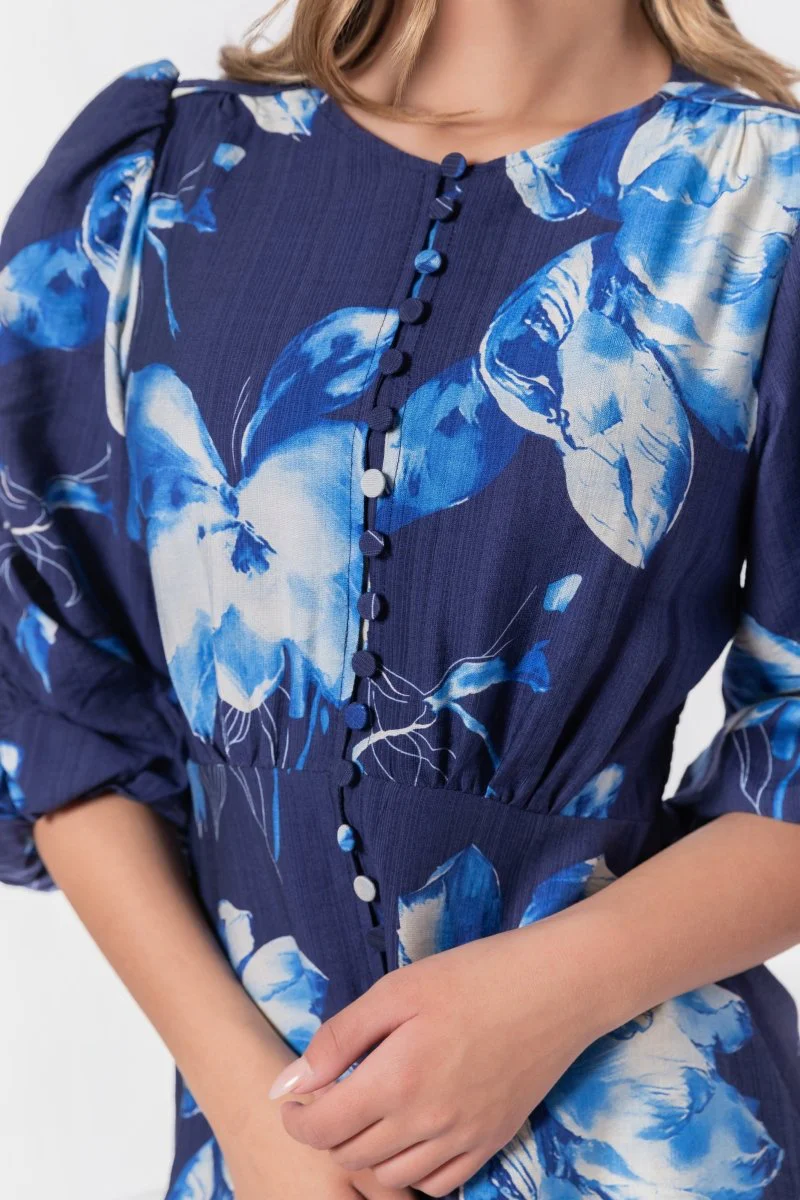 Patricia Dress (Navy Pattern) - Image 6