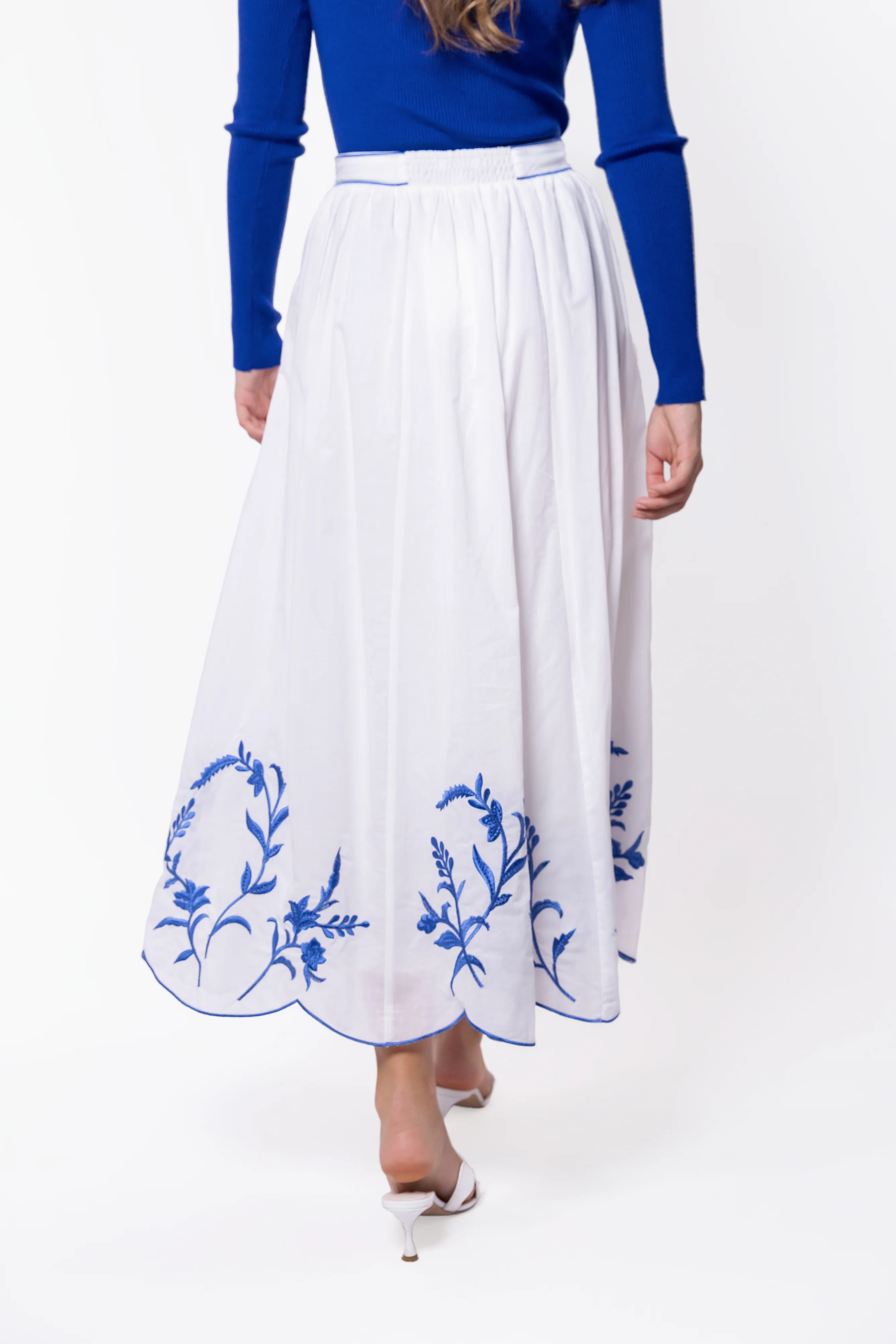 Raya Skirt (White/Blue) - Image 4
