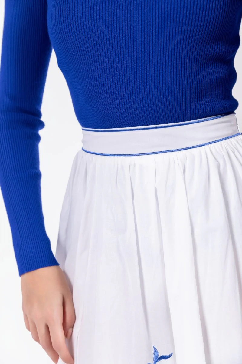 Raya Skirt (White/Blue) - Image 5