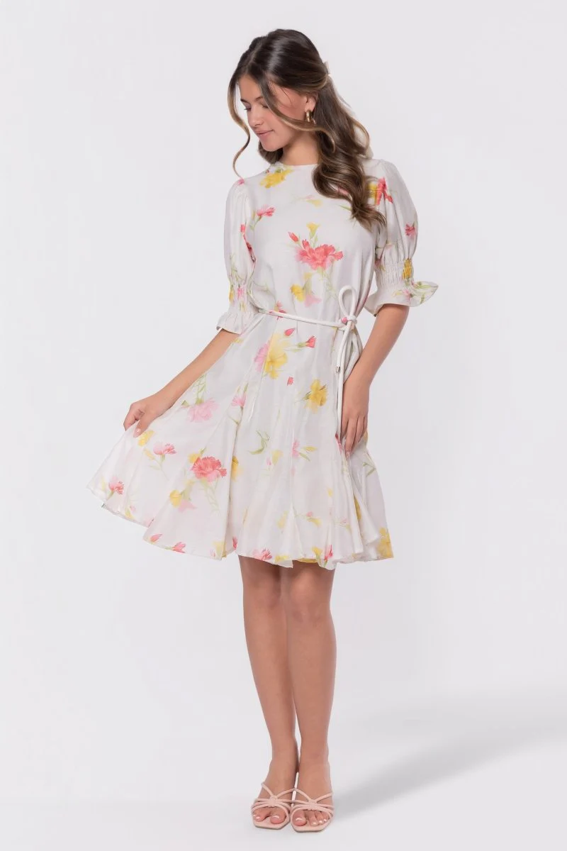 Reina Dress (White Flower)