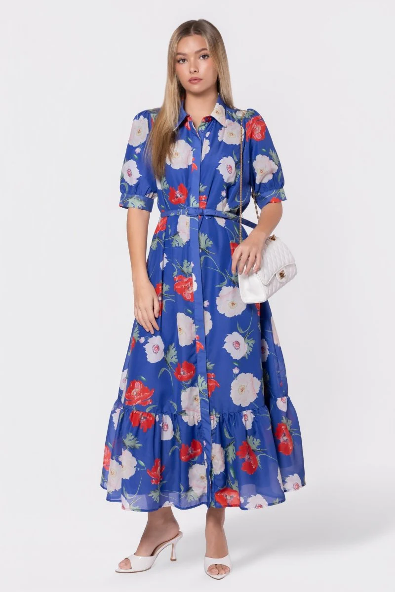 Rosalie Dress (Blue Flower) - Image 7
