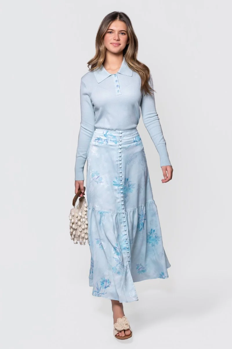 Siena Skirt (Aqua Blue Flower)