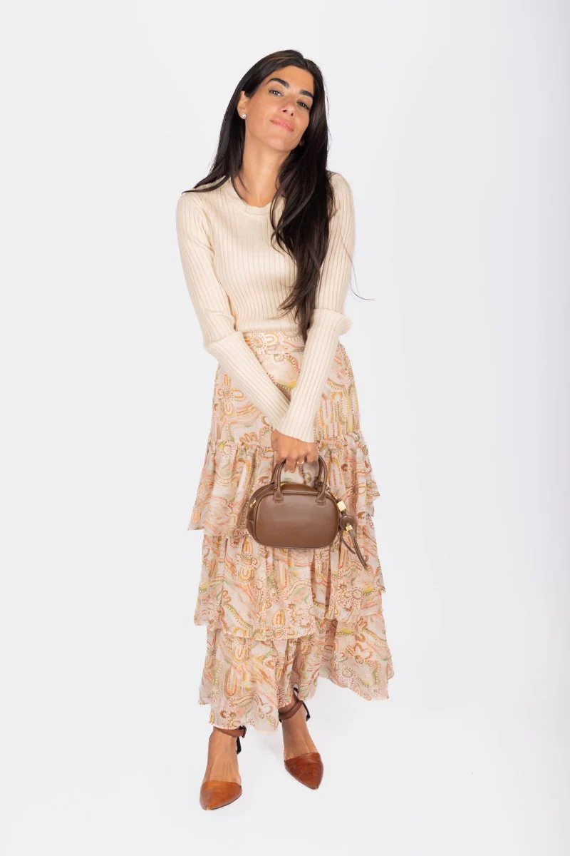 Suri Skirt (Beige/Multi)