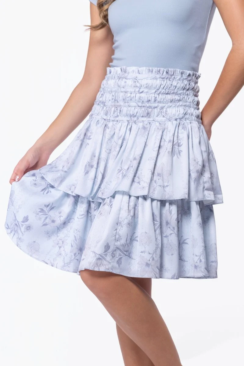 Zena Skirt 23" (Light Blue Flower) - Image 2
